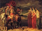 Theodore Chasseriau Macbeth and Banquo meeting the witches on the heath. oil on canvas